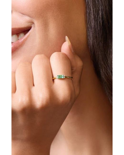 Bony Levy Blue El Mar Emerald & Diamond Stackable Ring