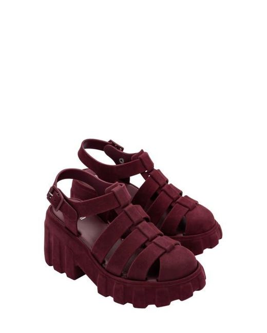 Melissa Red Megan Velvet Platform Fisherman Sandal