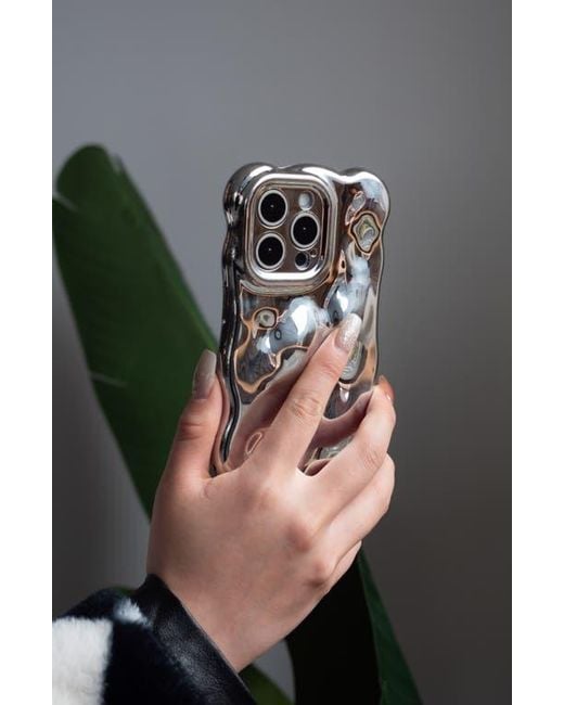 Auramma Gray Chrome Bubbles Iphone 15 Pro Max Case