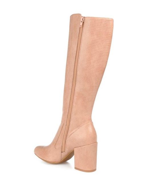 Journee Collection Pink Tavia Embossd Tall Boot