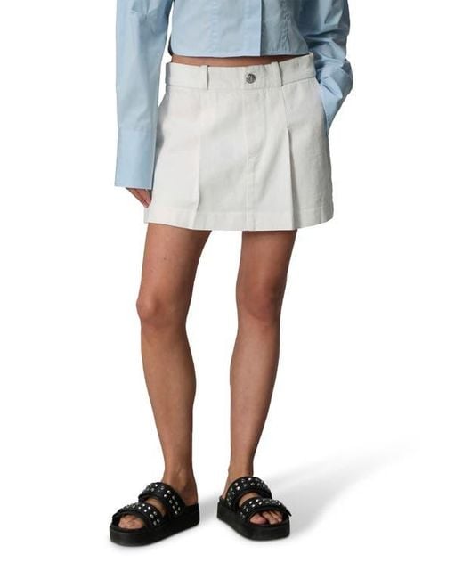 Rag & Bone Blue Esme Pleated Front Cotton Blend Skort