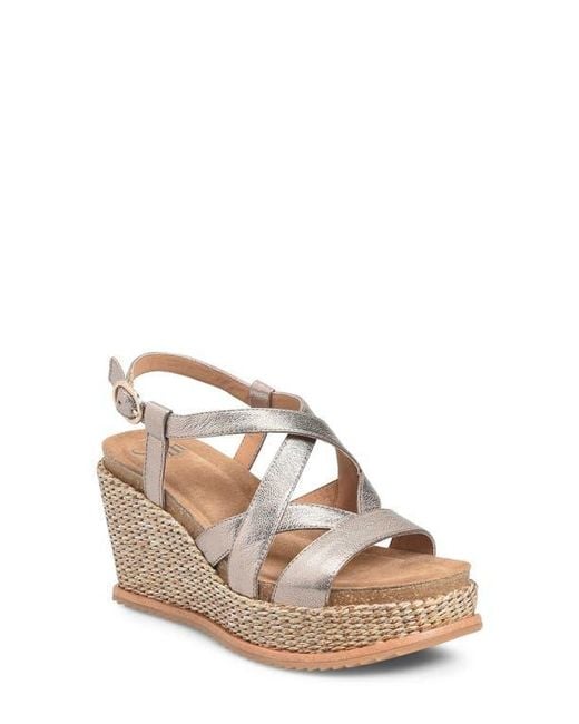 Söfft Natural Devyn Slingback Espadrille Platform Wedge Sandal