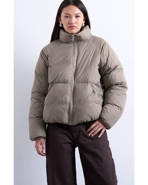TOPSHOP Gray Puffer Bomber Jacket