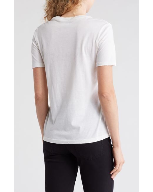 AG Jeans White Harrison Cotton Graphic T-shirt