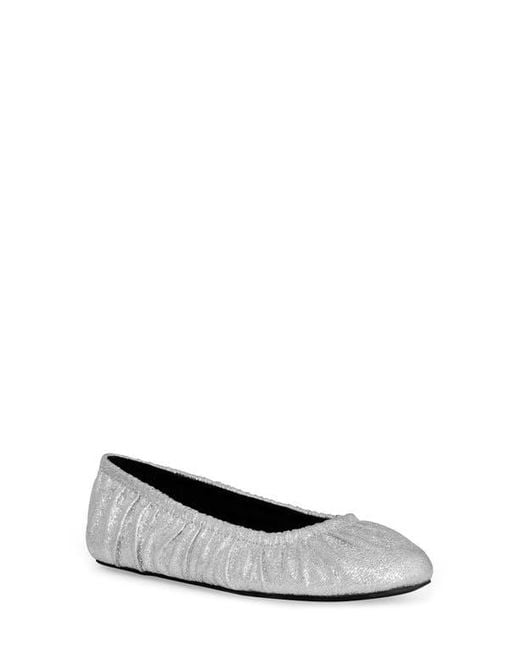 Rebecca Minkoff White Ruched Ballet Flat