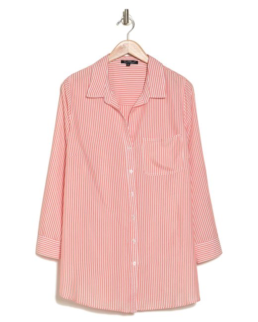 Velvet Heart Pink Elisa Striped Roll Sleeve Shirt