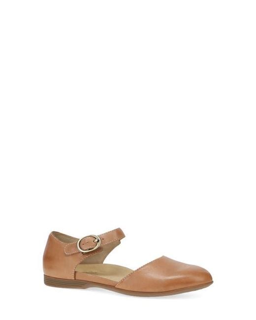 Dansko Brown Liv Ankle Strap Flat
