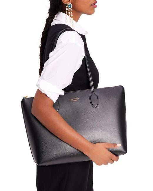 Kate Spade Black Large Bleecker Leather Tote