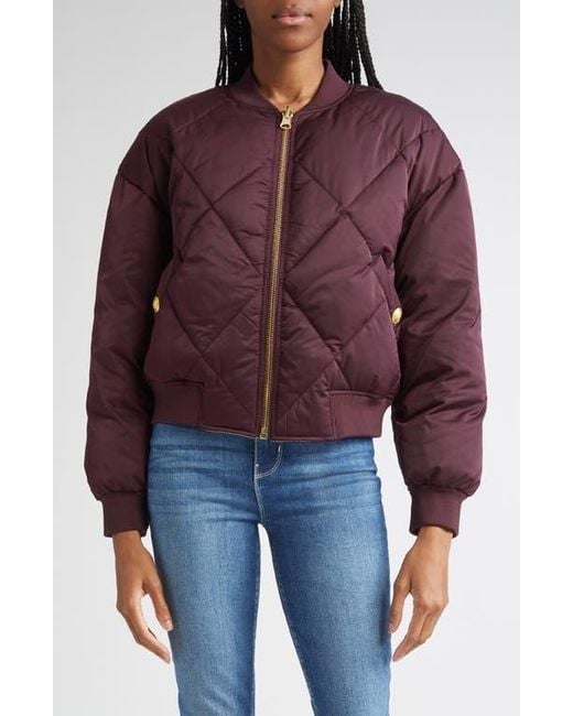 L'Agence Red Violeta Reversible Bomber Jacket