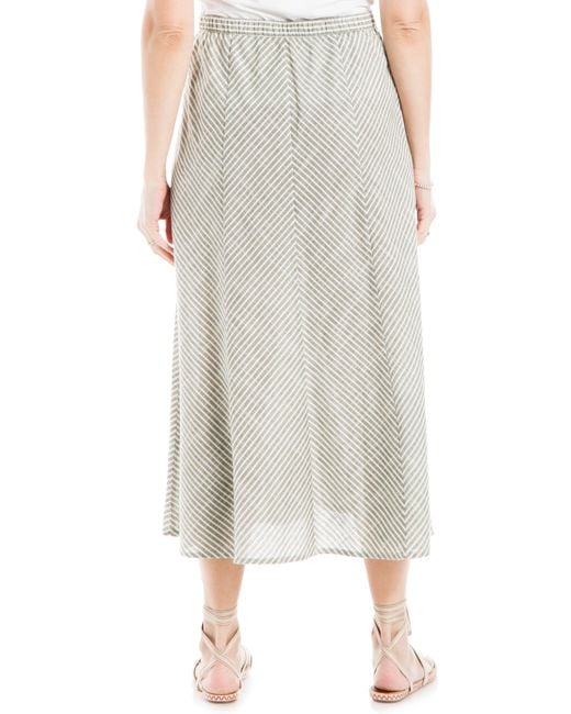 Max Studio Multicolor Yarn Dyed Button Front Maxi Skirt