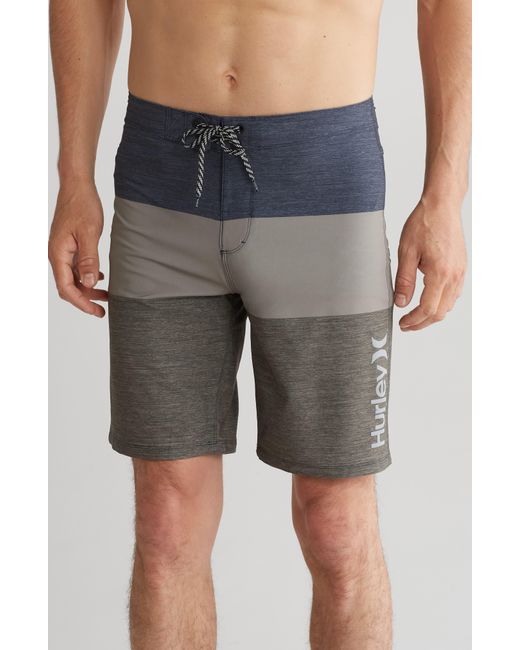 Hurley Gray Colorblock Board Shorts for men