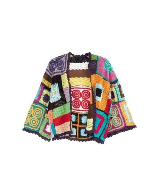 Saachi Red Crochet Cotton Jacket