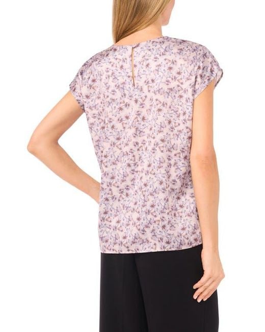 Halogen® White Petal Vine Print Cap Sleeve Shell