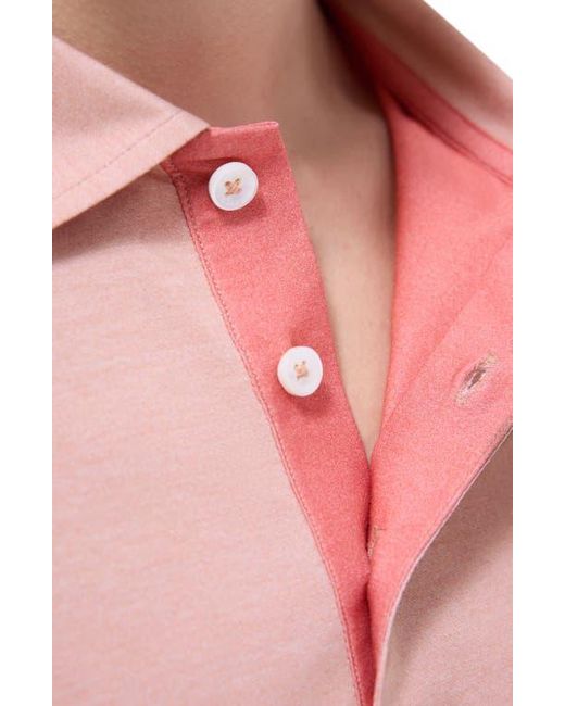 Bugatchi Pink Vincent Ooohcotton Double Knit Solid Polo for men