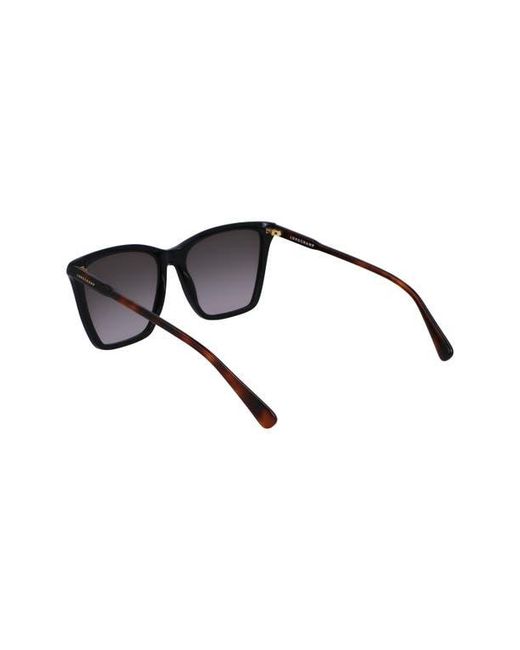 Longchamp Black Le Pliage 56Mm Gradient Rectangular Sunglasses