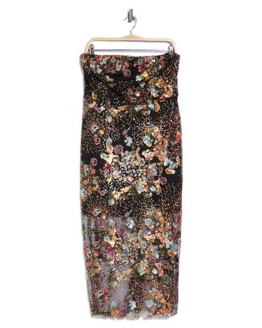 Sam Edelman Embroidered Sequin Strapless Dress