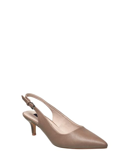 French Connection Brown Quinn Patent Slingback Pump
