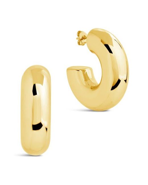 Sterling Forever Metallic Wynonna Tube Hoop Earrings