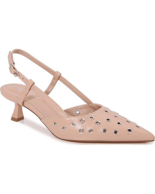 BERNESS Pink Adeline Grommet Pointed Toe Slingback Pump
