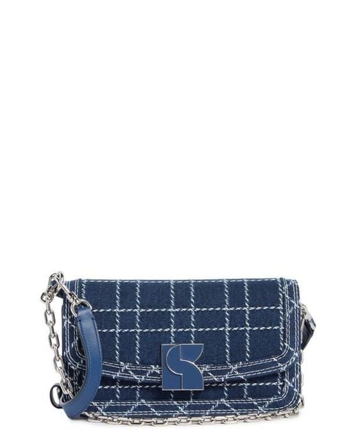 Kate Spade Blue Dakota Denim Check Small Crossbody Bag