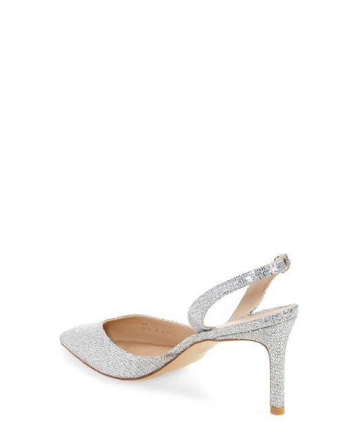 Stuart Weitzman White Julia 75 Slingback Pump