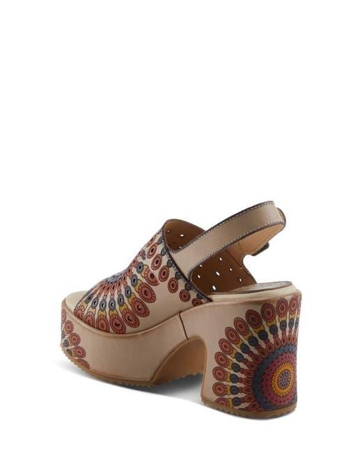 Spring Step Brown Stevienix Slingback Platform Sandal