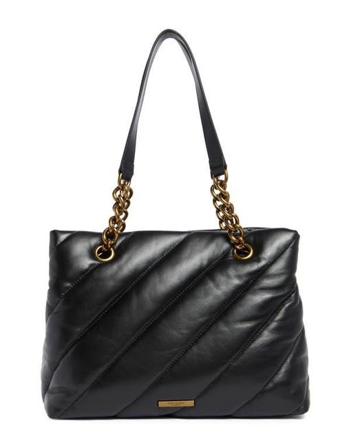 Kurt Geiger Black Soho Quilted Leather Shopper