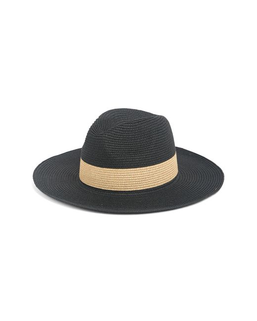 Halogen Packable Panama Hat In Black 