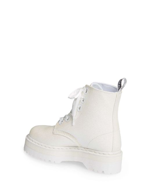 Dr. Martens Molly Glitter Boot in White | Lyst