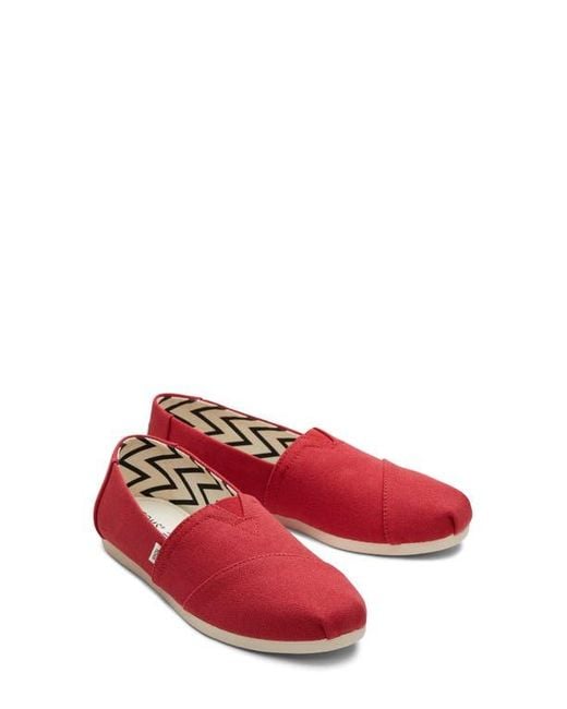 TOMS Red Alpargata Slip-On
