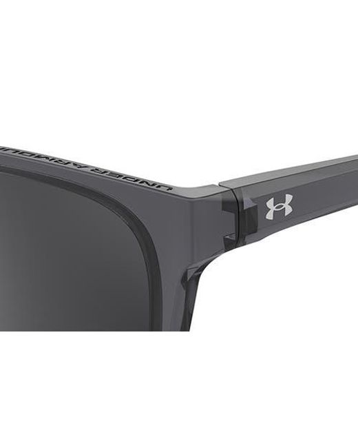 Under Armour Gray 55Mm Gradient Polarized Rectangular Sunglasses