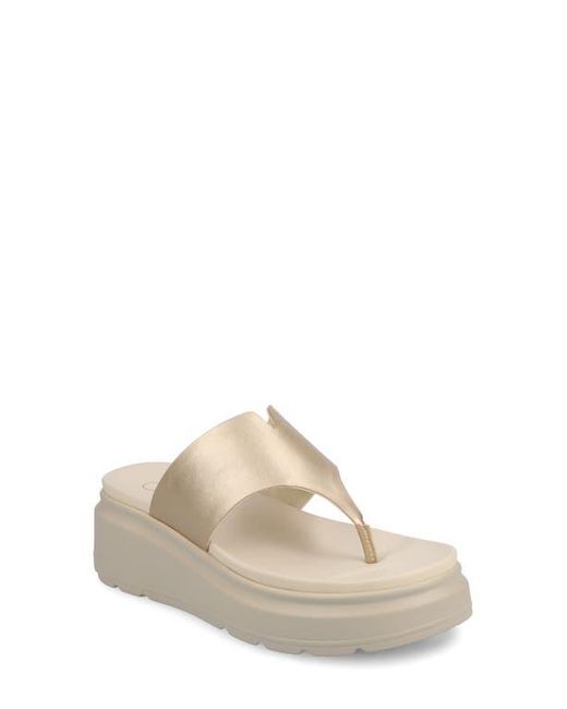 Journee Collection White Carah Platform Wedge Sandal