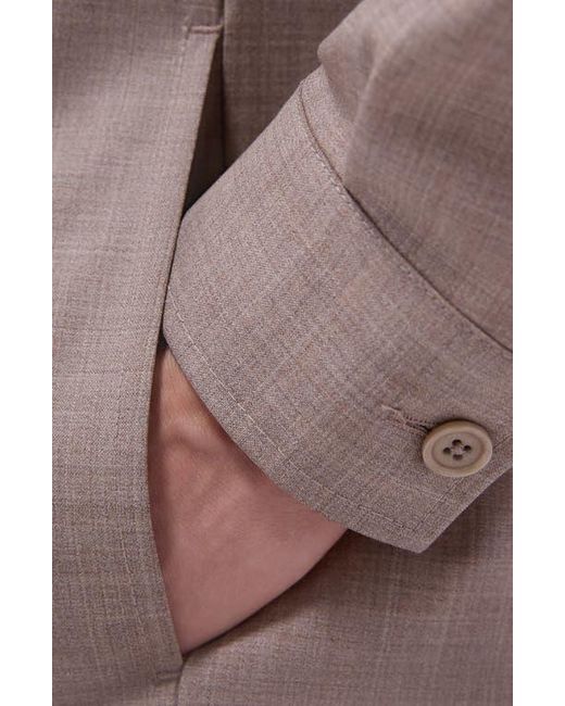 Bugatchi Brown Stretch Wool Zip Shirt Jacket for men
