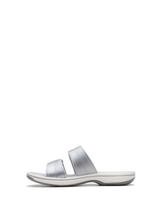 Clarks White Breeze Maye Platform Sandal