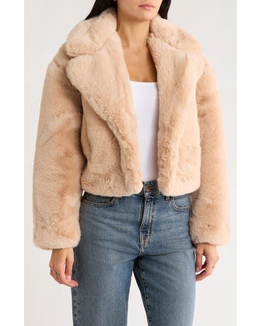 Blank NYC Natural Crop Faux Fur Jacket