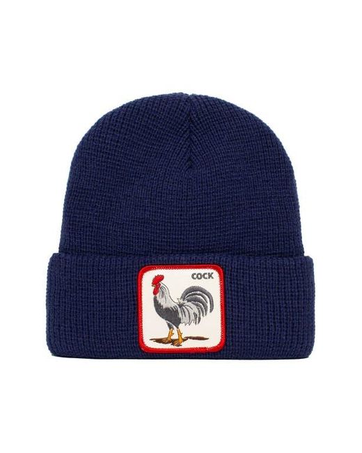Goorin Bros Blue Morning Call Rooster Patch Beanie for men