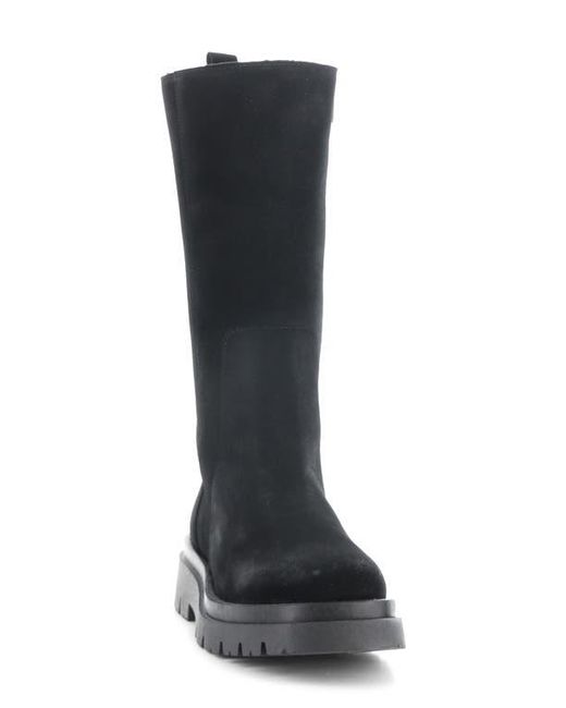 Bos. & Co. Black Suede Wool-Lined Platform Boots