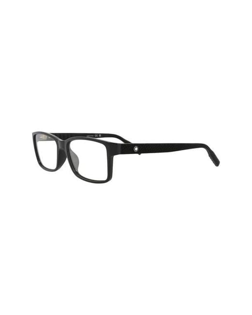 Montblanc Brown 56Mm Rectangular Optical Glasses for men