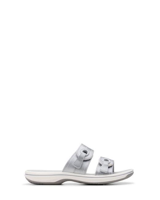 Clarks White Breeze Maye Platform Sandal