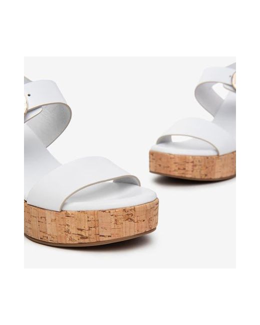 Nero Giardini White Slingback Platform Sandal