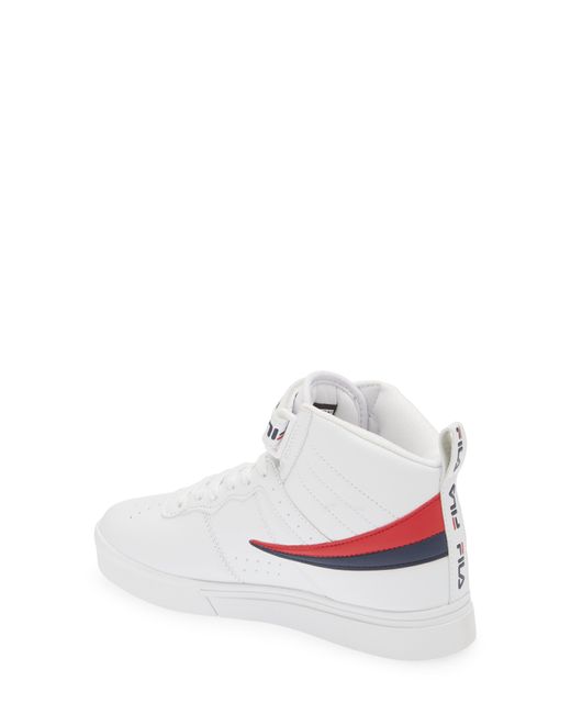 Fila White Vulc 13 Repeat Logo High Top Sneaker