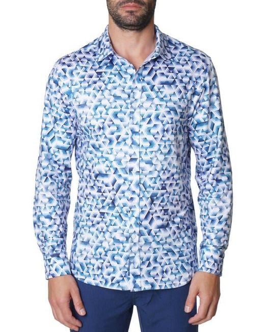 Robert Graham Blue Malvey Long Sleeve Button-Up Shirt for men