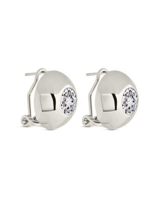 Sterling Forever Metallic Zora Cubic Zirconia Dome Stud Earrings