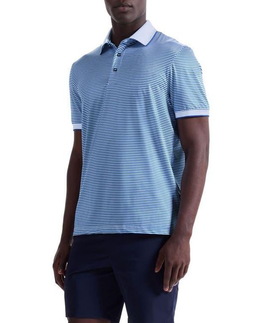 Bugatchi Blue Three-Button Performance Polo for men
