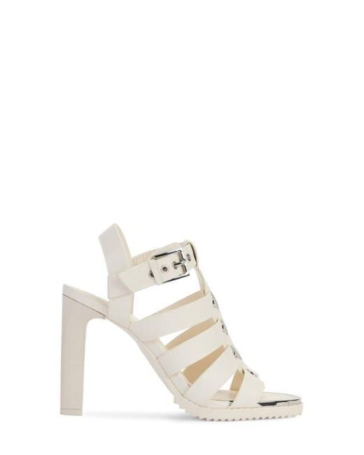 DKNY White Bria Slingback Cage Sandal