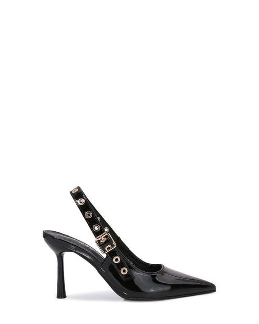 BERNESS Black Candes Grommet Slingback Pump