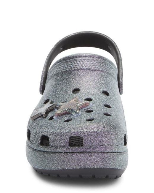 CROCSTM Gray Iridescent Glitter Platform Clog