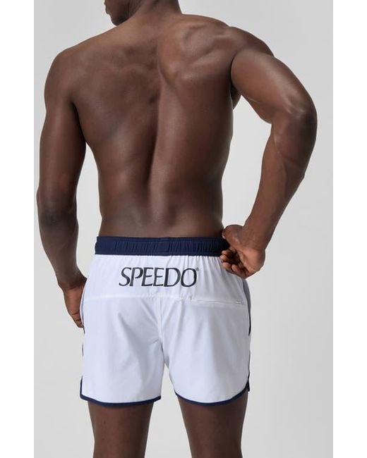 Speedo Logo Volley 16-Inch Swim Trunks in White for Men | Lyst