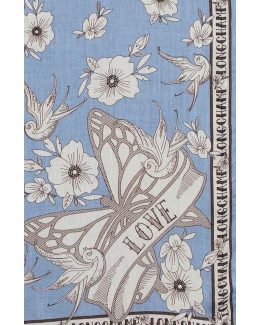 Longchamp Blue Print Scarf