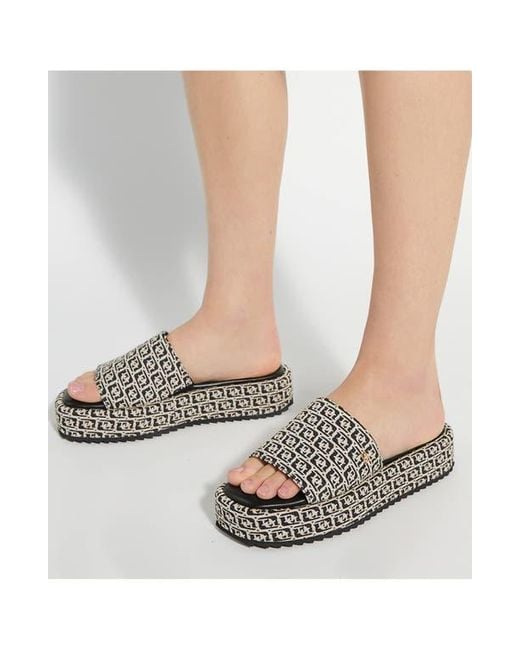 Dune Gray Lanie Platform Slide Sandal